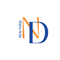 Realtor logo with overlapping orange N and blue D on white background