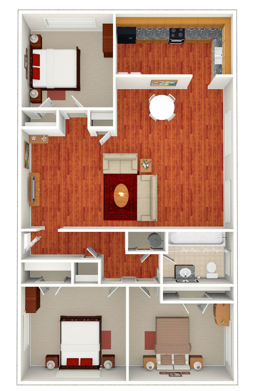 3 Bed | 1 Bath floor plan