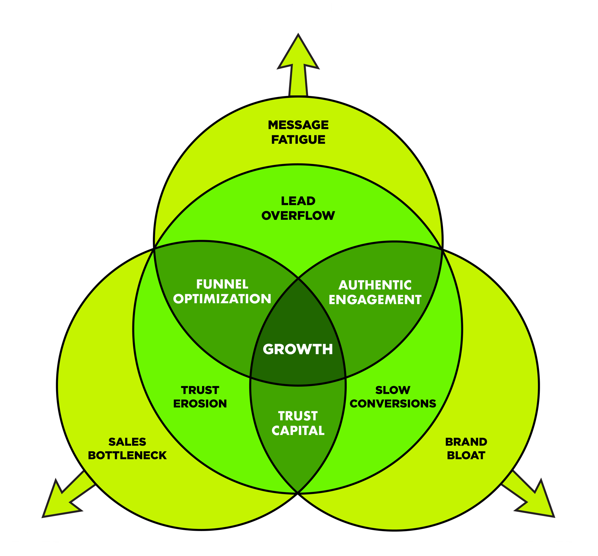 A diagram of a marketing, sales, brand, and growth strategy.