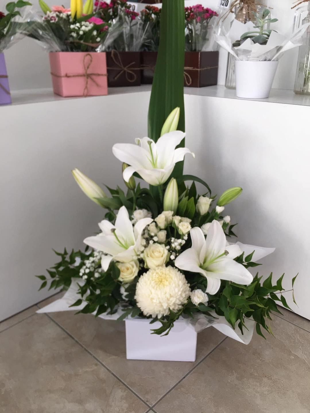 A Bouquet of White Flowers in a White Box — Flower Hunt in Robina, QLD