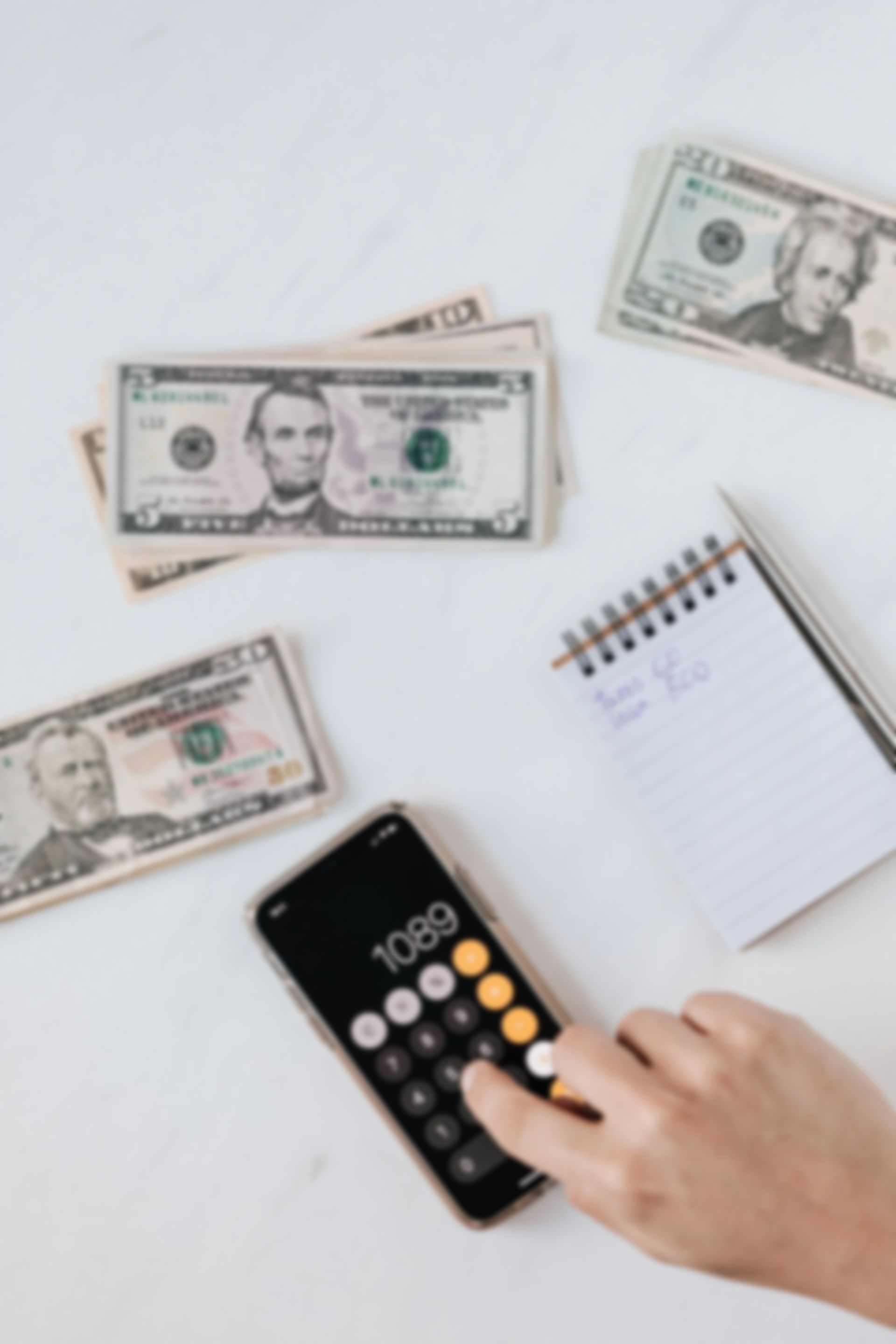 money calc on desk