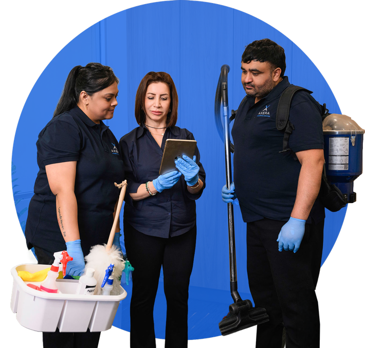 AXERA cleaner working in a commercial facility