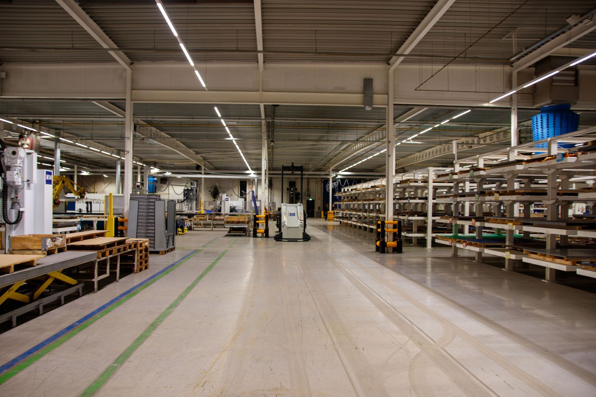 Industrial factory floor and equipment