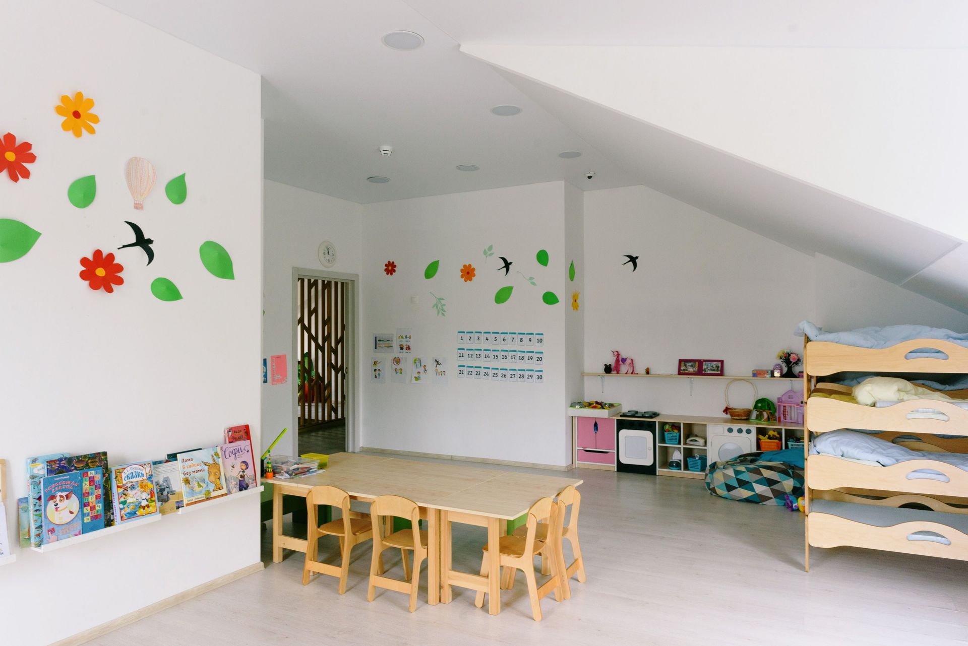 Clean childcare centre classroom interior