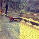 Hot Shotz Power Washing in St. Louis , MO Deck cleaning before and after