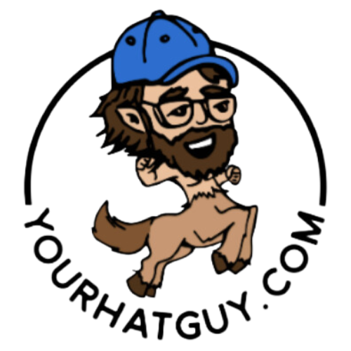 A logo for a company called yourhatguy.com