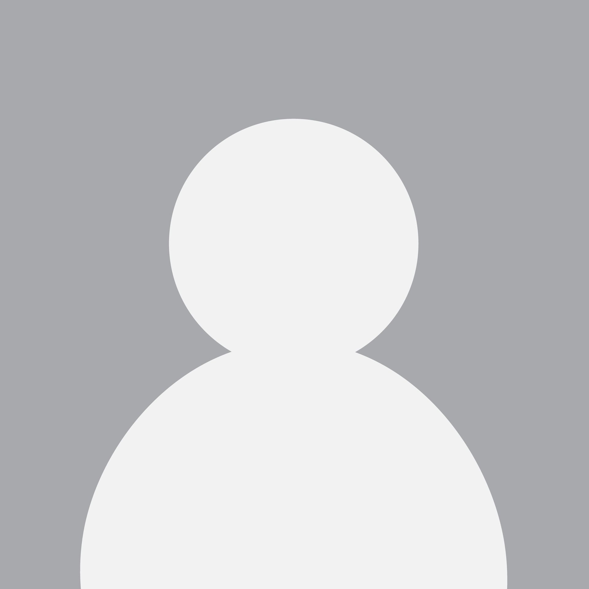 Generic gray profile icon with white circular head and shoulders on a light gray background