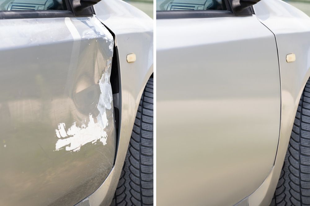 Before And After Car Dent Repair — Panel Beater in Griffith, NSW