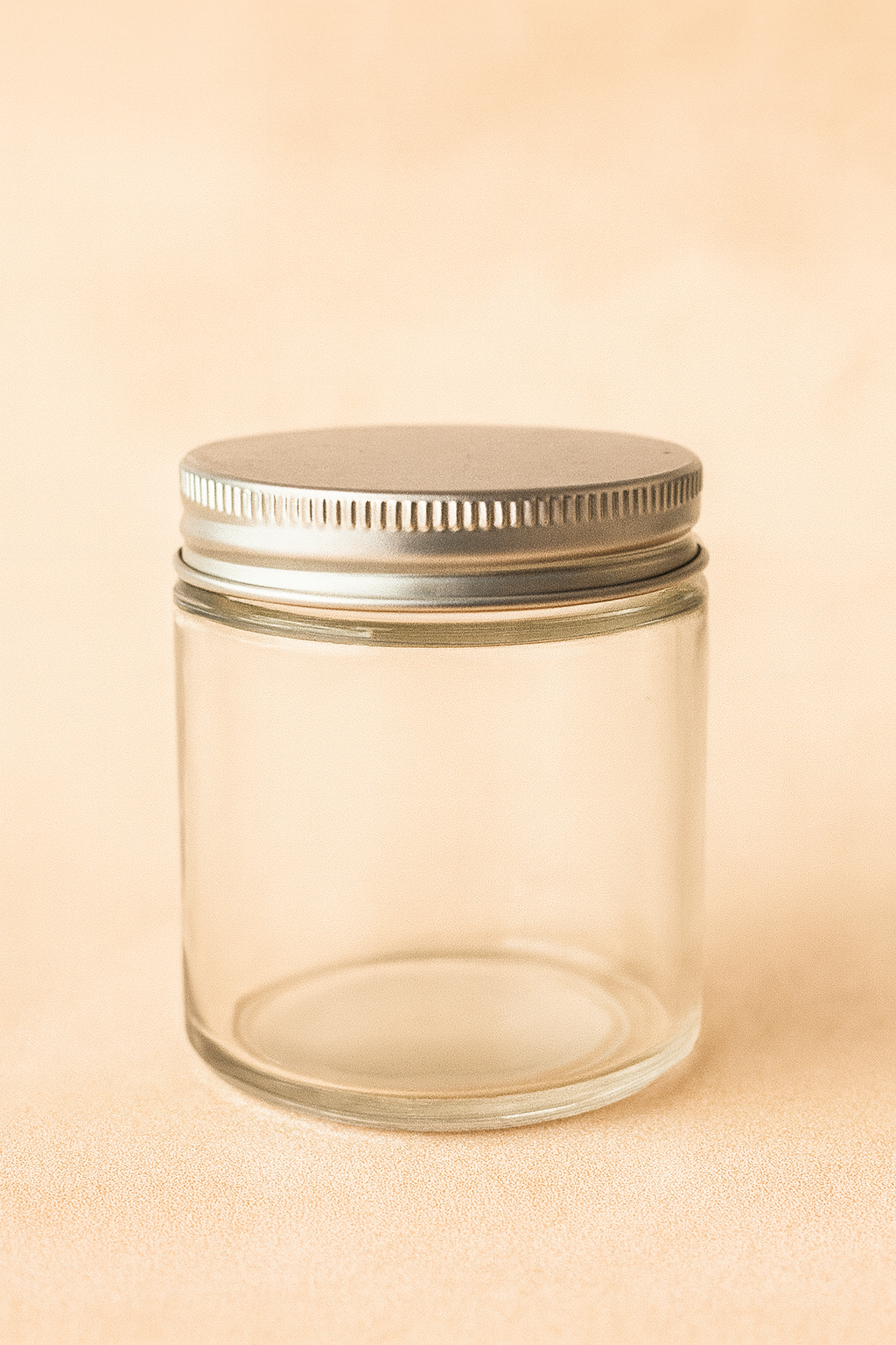 Pote de vidrio transparente 100cc con tapa metalica x 30unidades