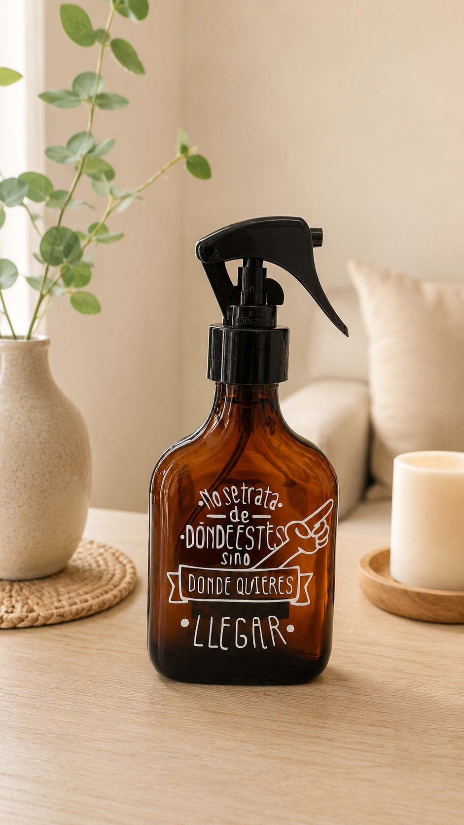 Home spray vidrio petaca con vinilo x 20unidades