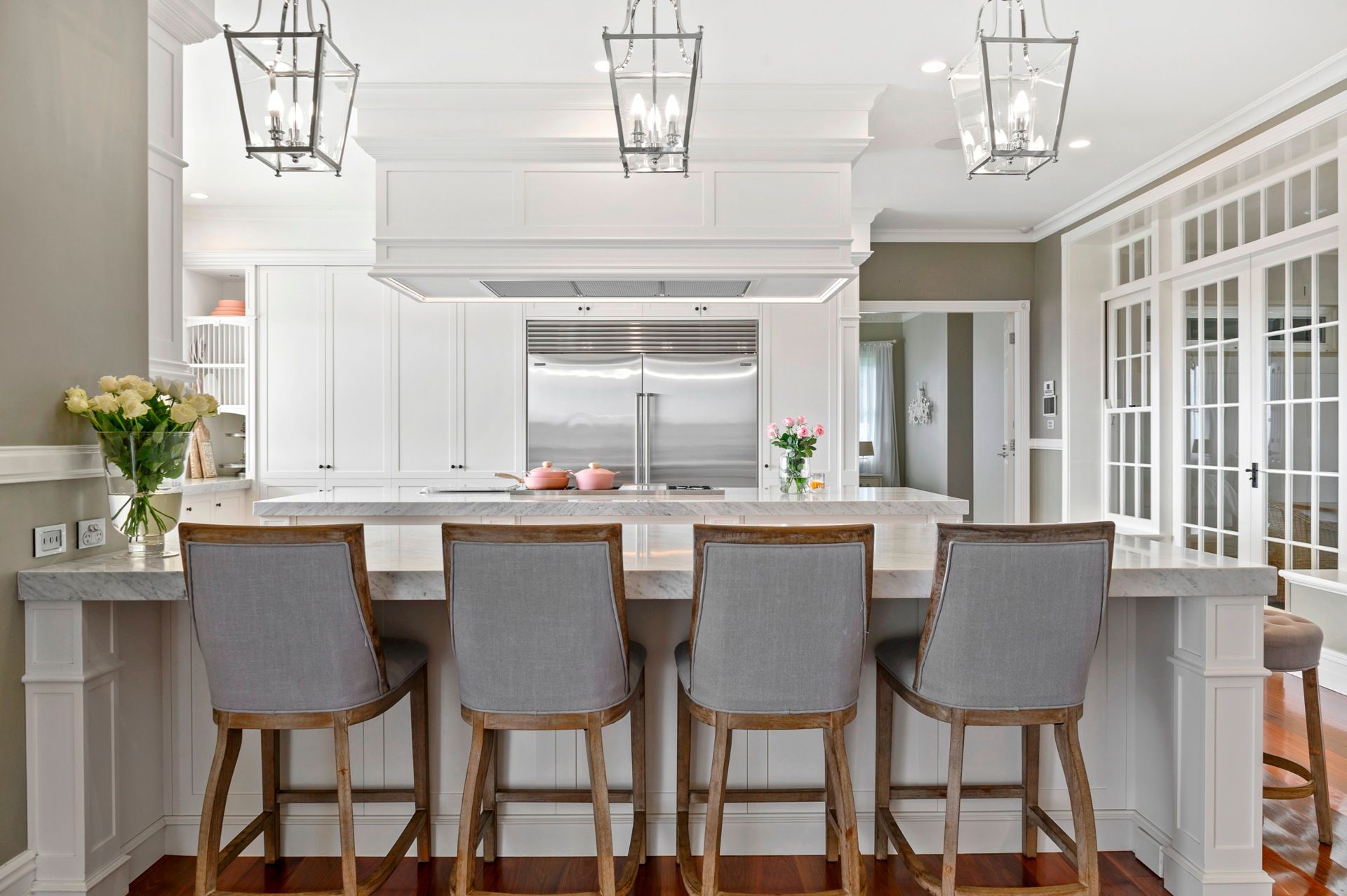 A Kitchen With White Custom Cabinets — Plumbe Joinery in Coffs Harbour, NSW
