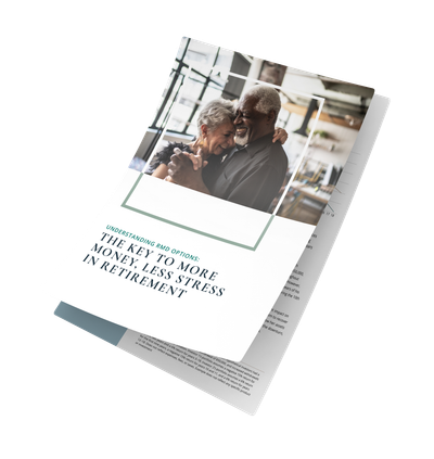 A brochure titled the key to more money less stress in retirement