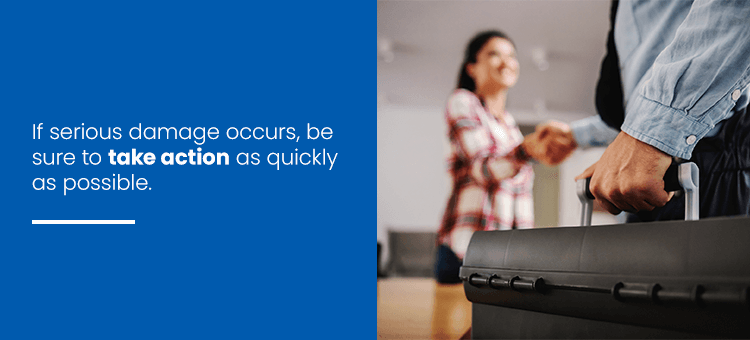 take action on property damage