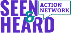 Purple “SEEN & HEARD” logo with an “Action Network” speech-bubble badge in the upper right