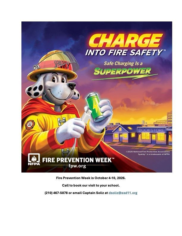 BCESD 11 National Night Out flyer, Oct. 6, 2026, with fire trucks, police cars, and community event details.