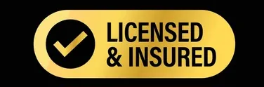 Gold badge with a checkmark and the text 