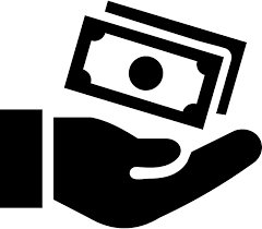 Hand holding a stack of money.