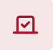 Red ballot box icon with a check mark.