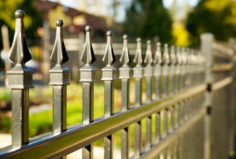 Pointed metal fence installed at a local business in Cheyenne.