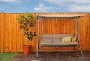 Cedar privacy fence installed at residential home in Cheyenne WY