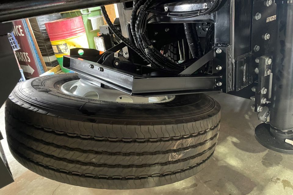 car wheel on balancer