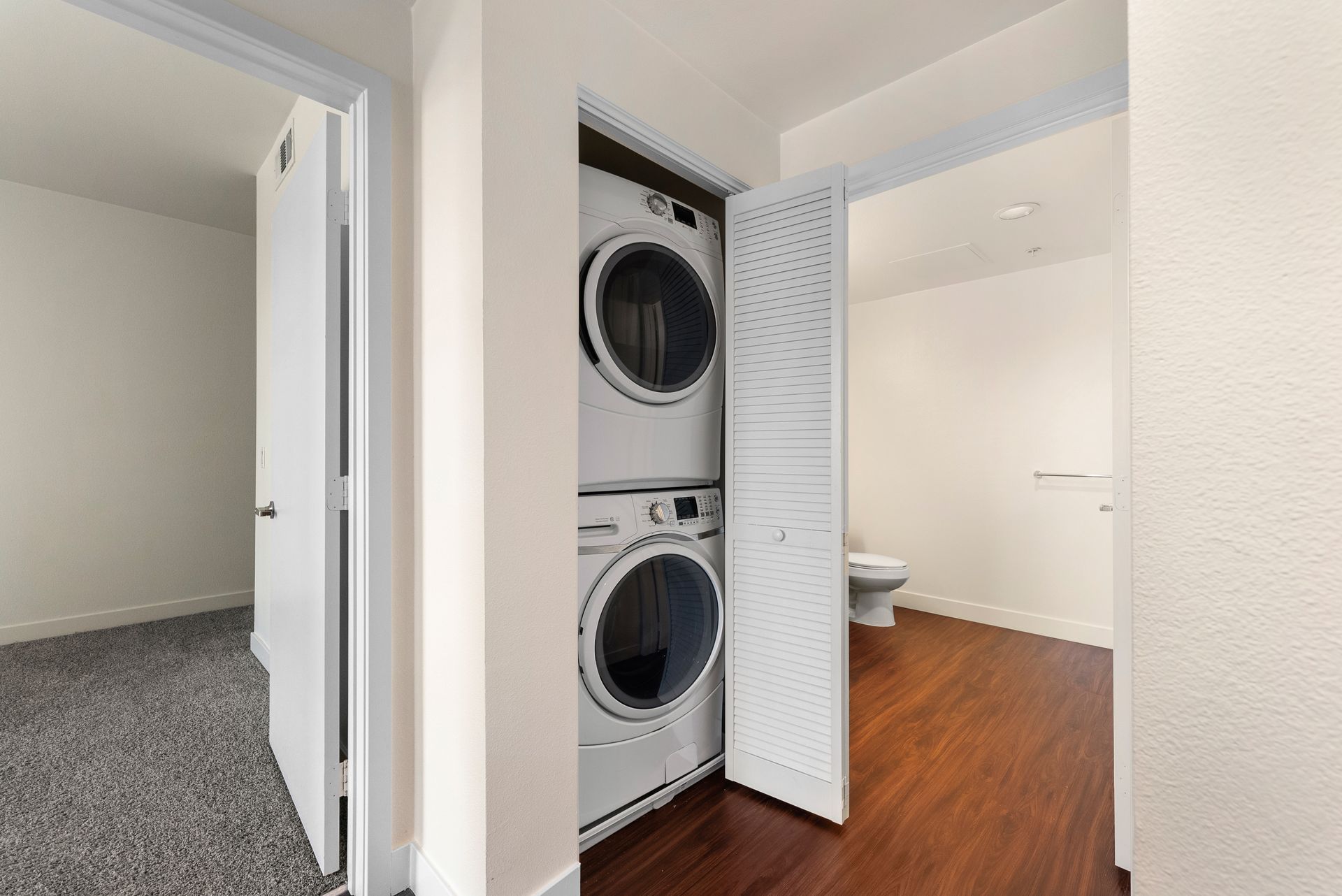 apartment interior laundry closet
