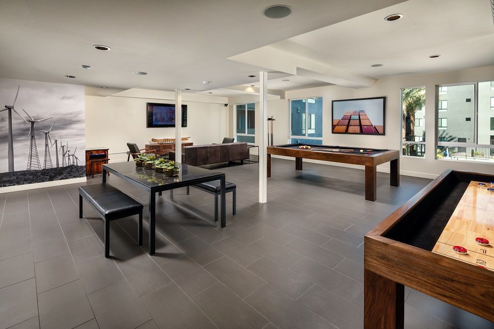Interior photo of game room