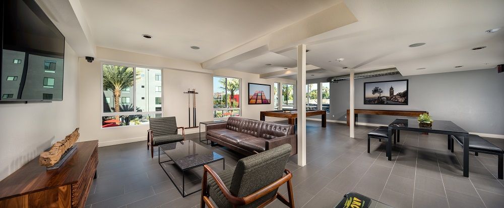 Interior photo of leasing room