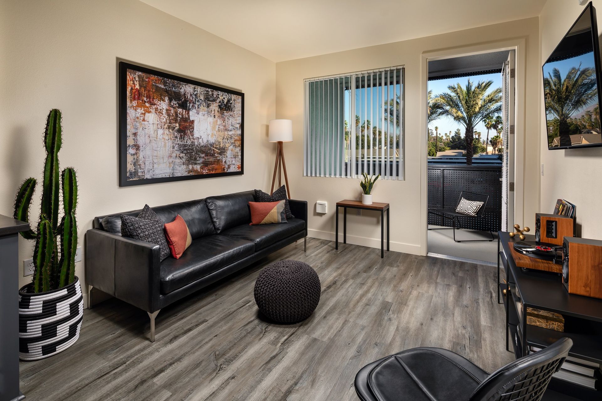Interior photo of home with patio in background