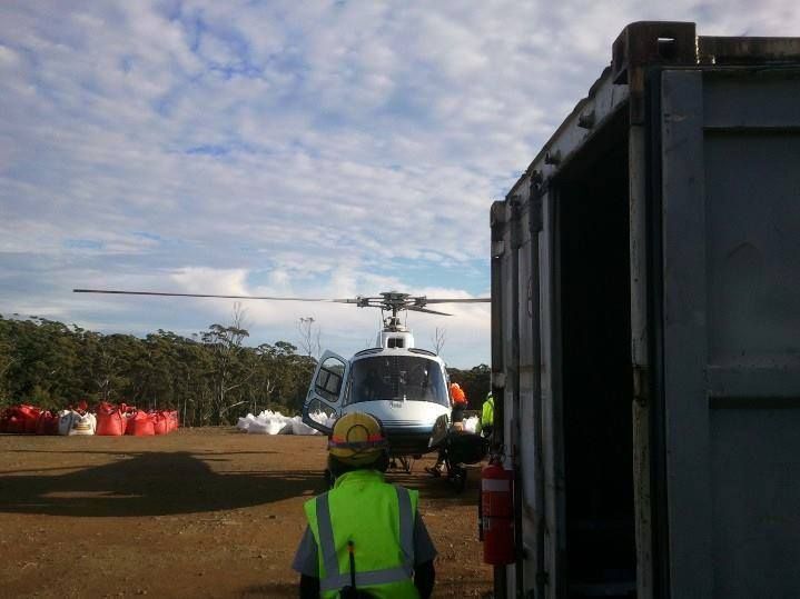 Helicopter Landed for Ecological Service — Lenah Valley, TAS — ECOtas Helicopter Landed for Ecological Service — Lenah Valley, TAS — ECOtas