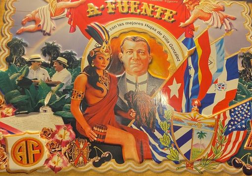 a painting of a man and a woman with the words a fuente on the top