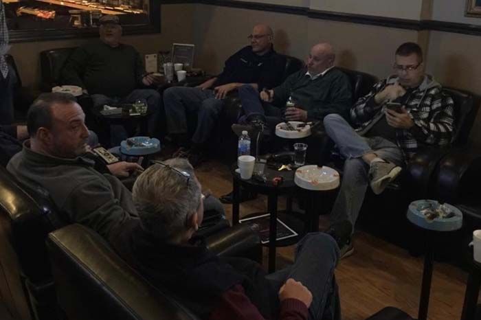 men at maxis cigar lounge franklin square