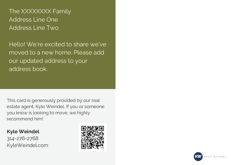 A postcard with a qr code on it.