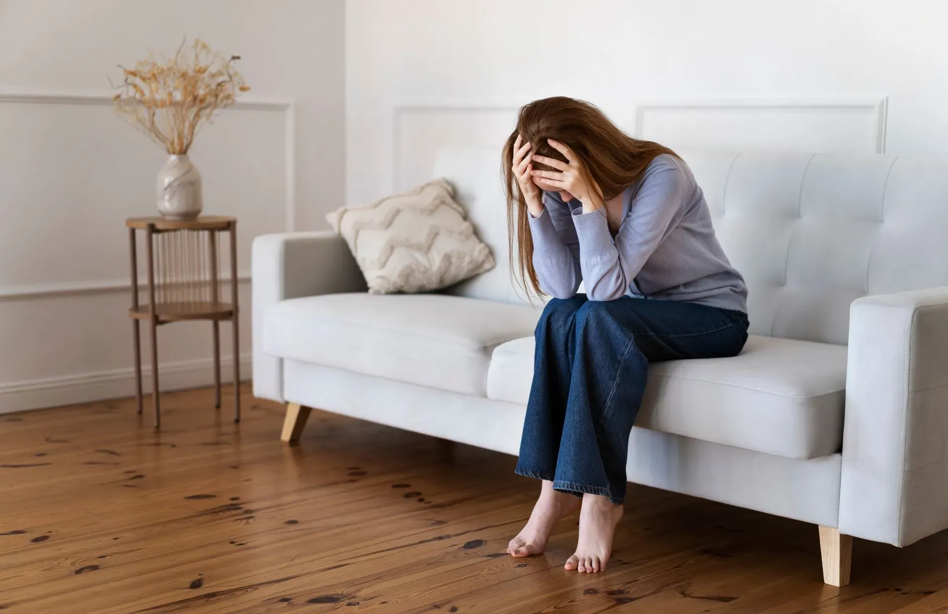 woman having anxiety attack