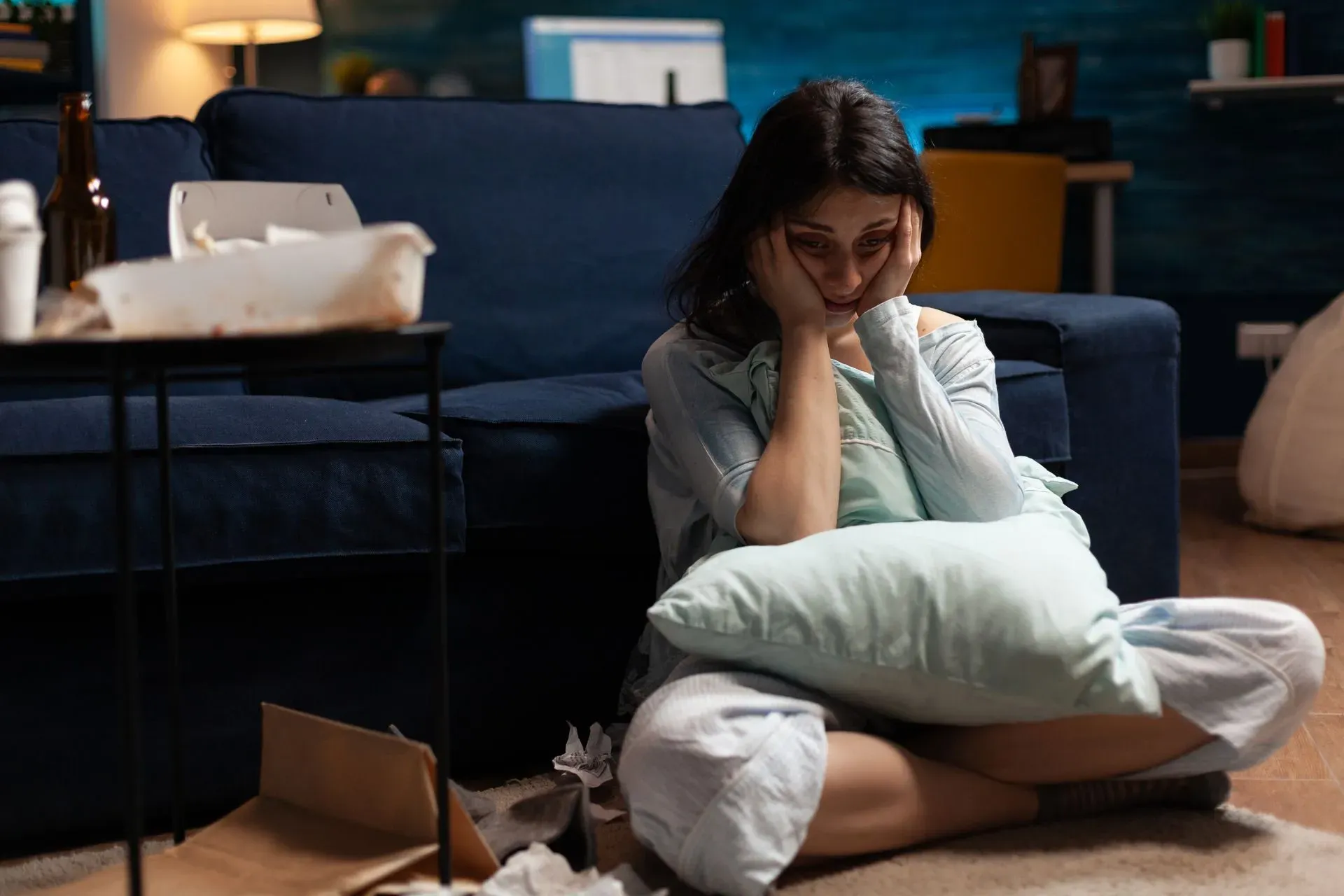 deeply depressed woman