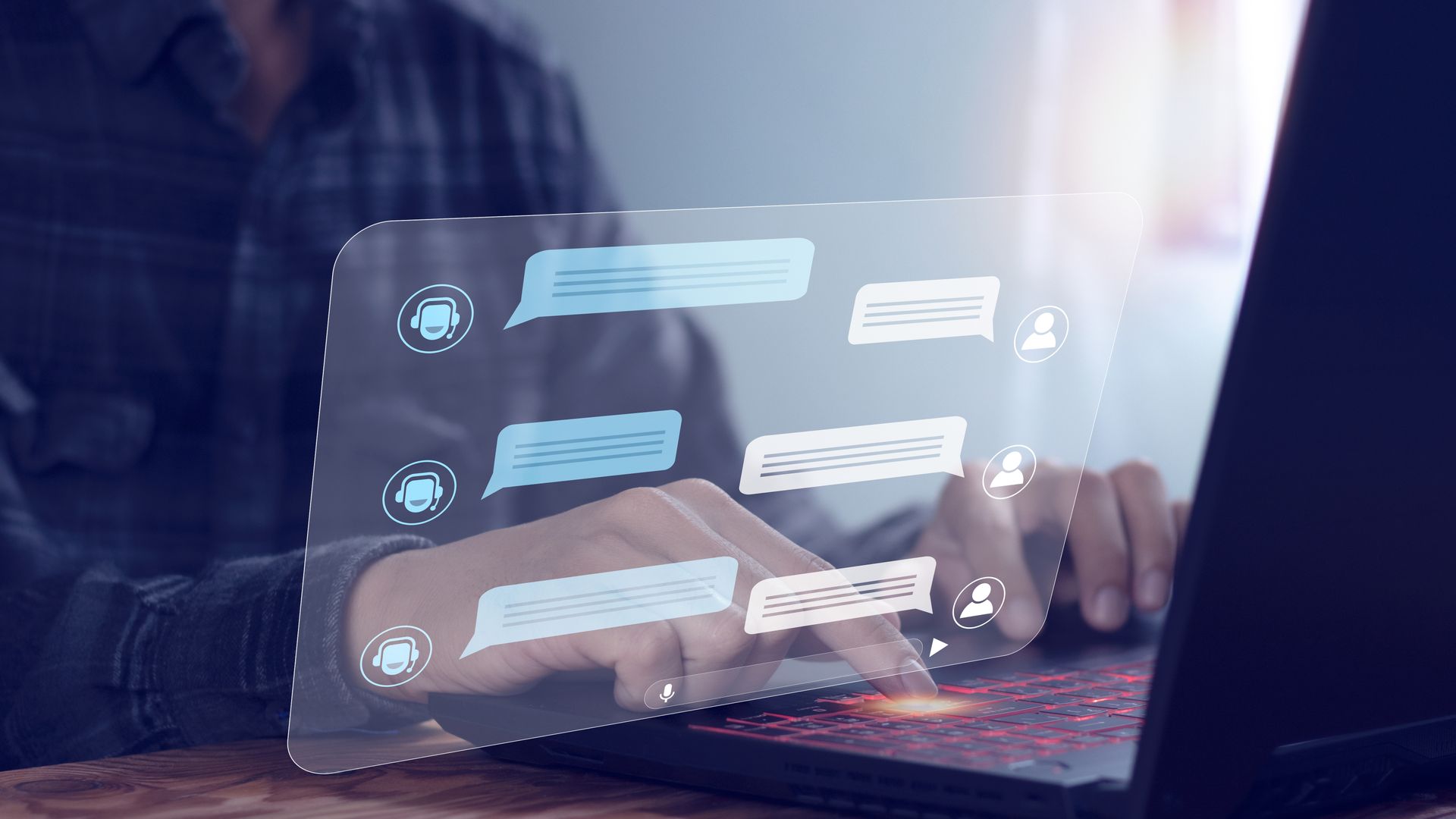 Person using webchat 
