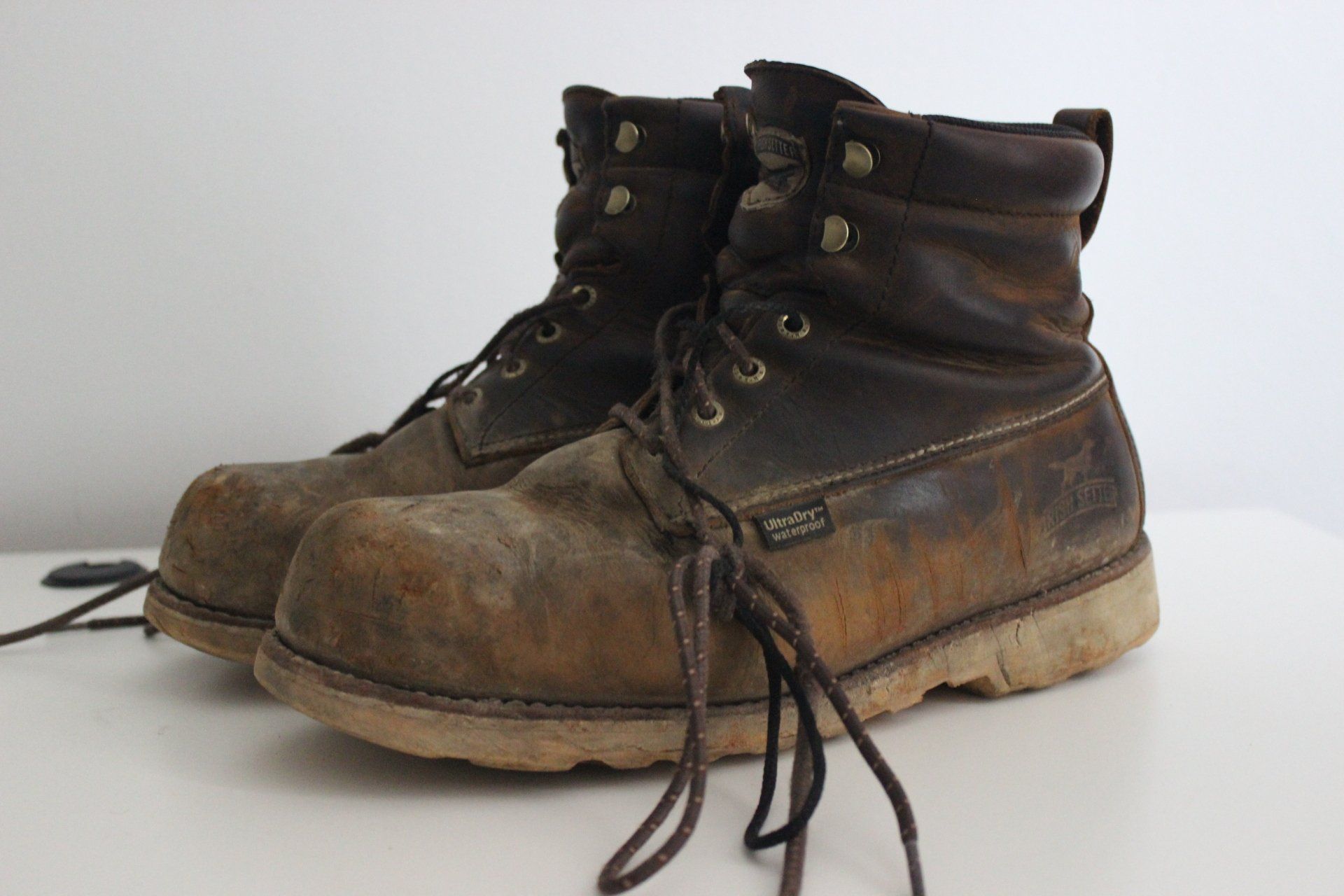 Irish Setter boots prior to cleaning