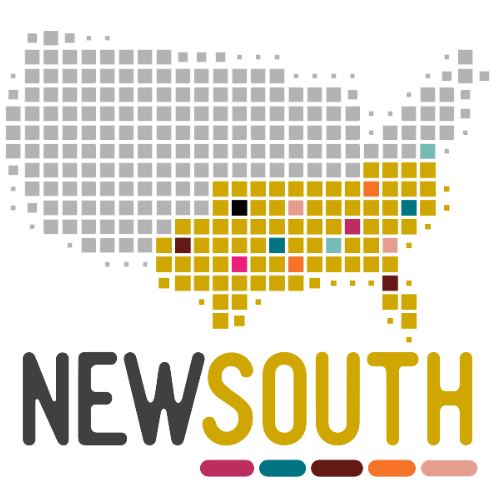 A new south logo with a map of the united states