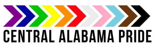 A logo for central alabama pride with arrows in different colors