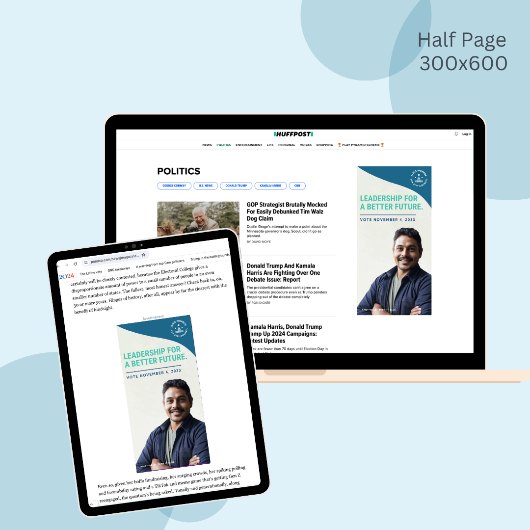 A half page ad for leadership for a better future