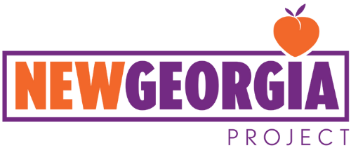 The new georgia project logo has an orange peach on it.
