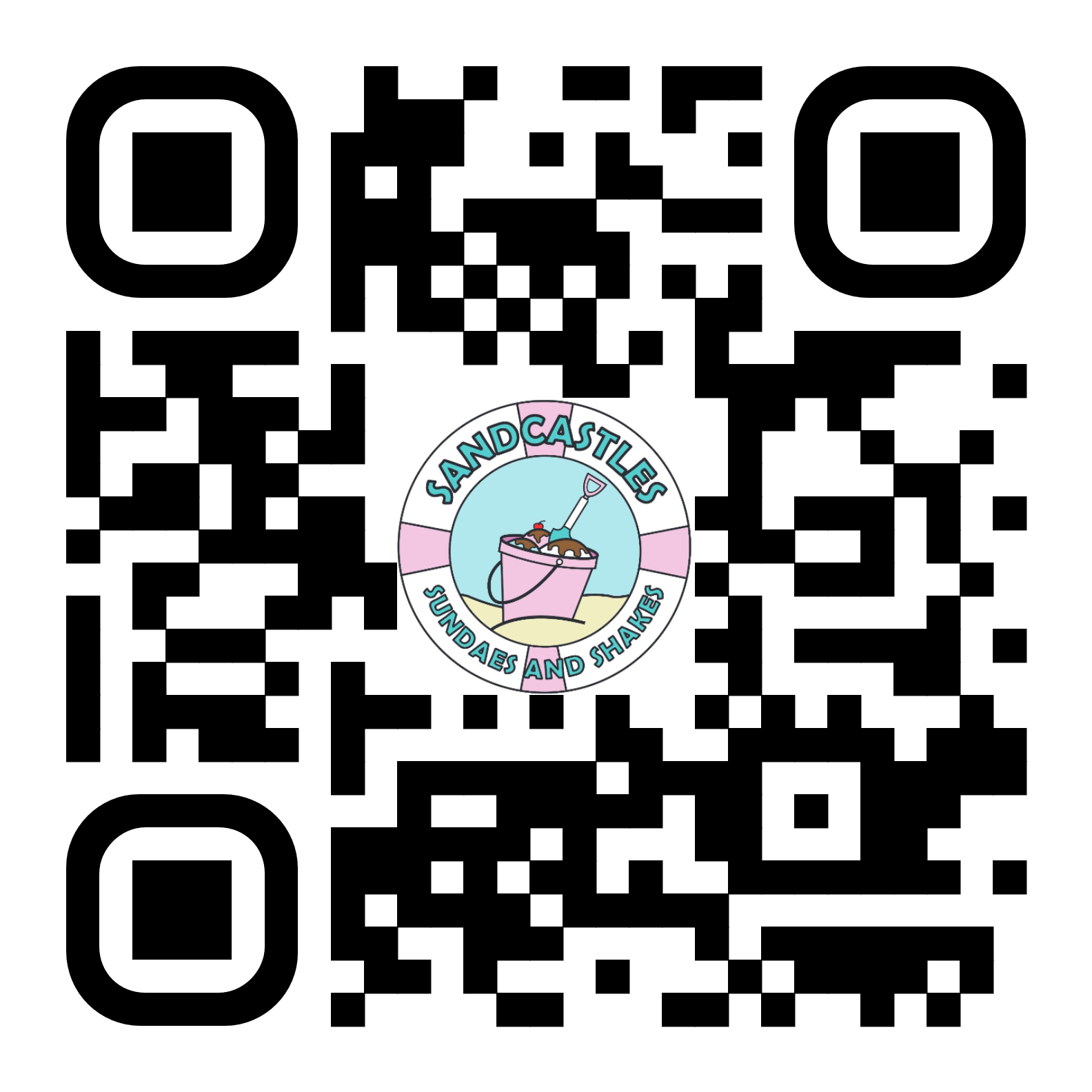 A qr code with a picture of a bucket and shovel on it.