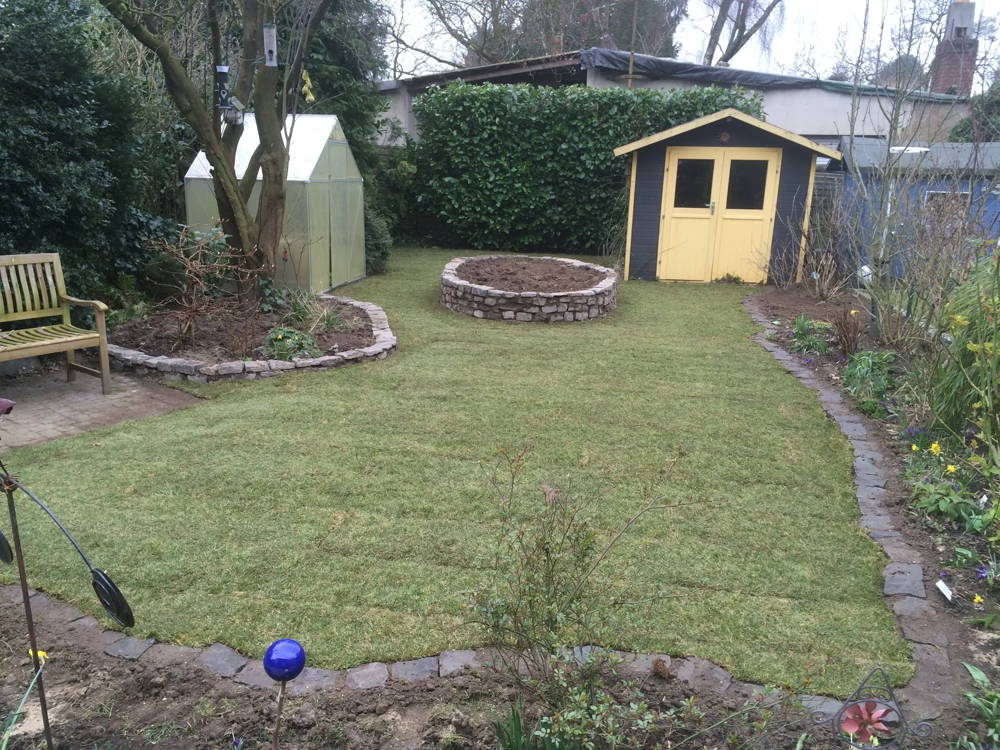 Rollrasen für einen Garten