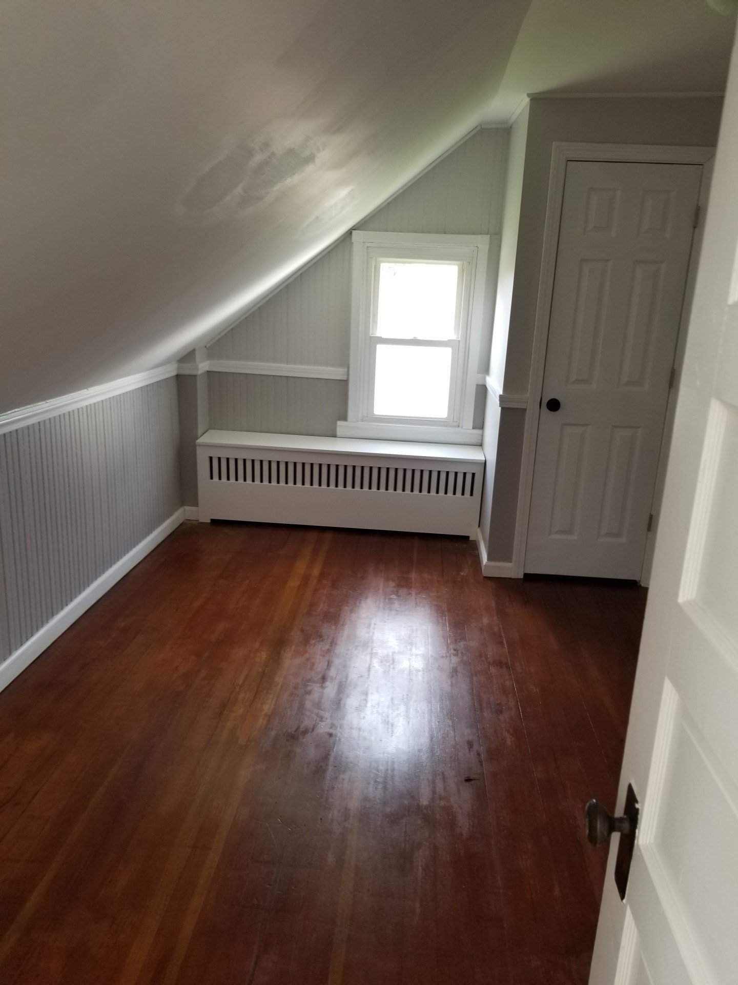 Wooden flooring in an attic