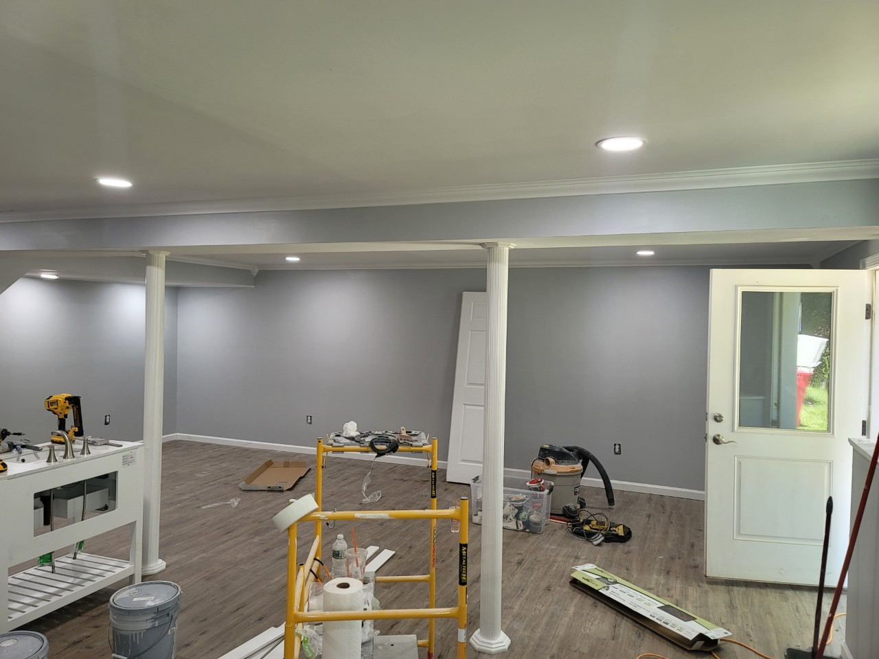 Empty room with painting tools