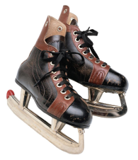 Par de patines de hielo antiguas