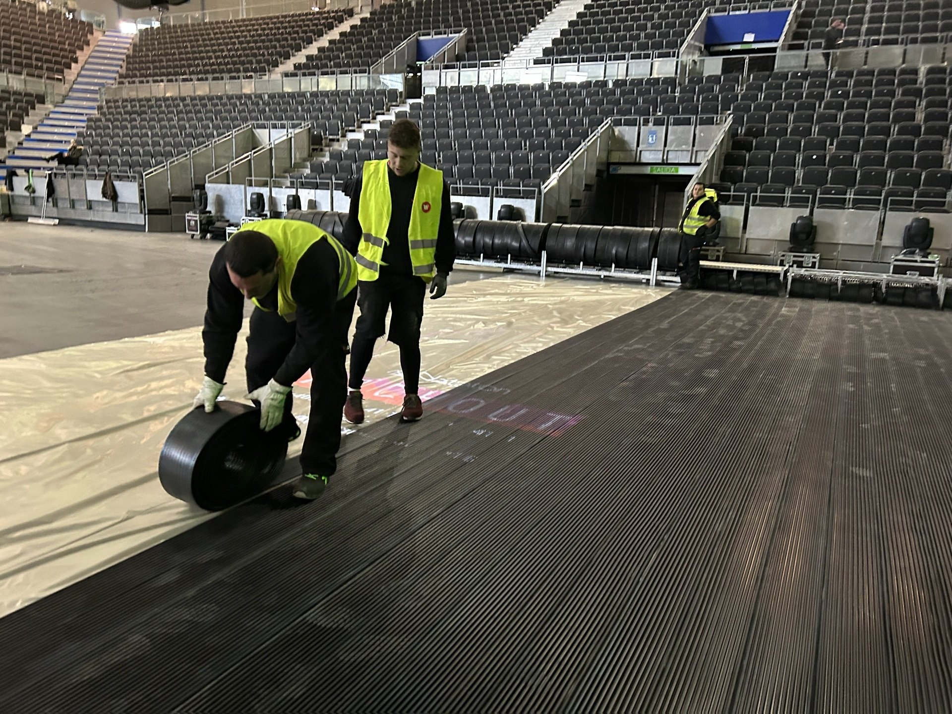 Instalación de una pista de hielo