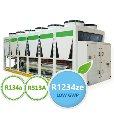 R134a y R513a son los productos químicos utilizados en esta máquina.