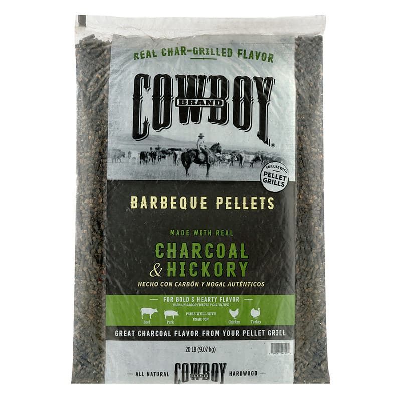 Type of grilling pellets - 20lb Bag of Cowboy Hickory & Charcoal Pellets