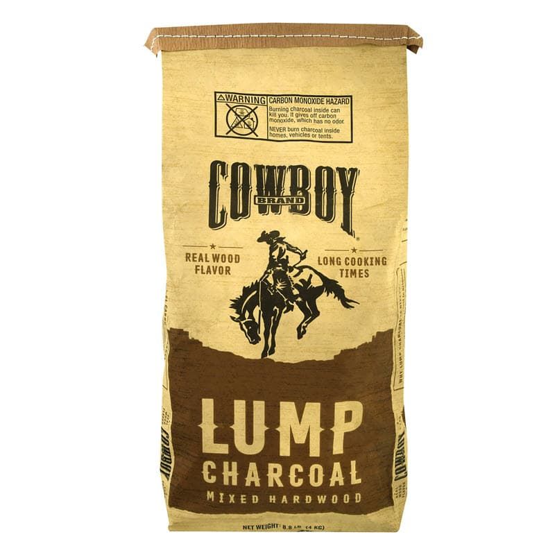 Bag of 8.8 lb Cowboy Hardwood Lump Charcoal wood charcoal